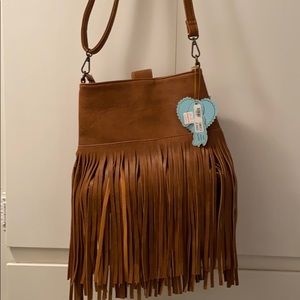 Brown Fringe Cross Body